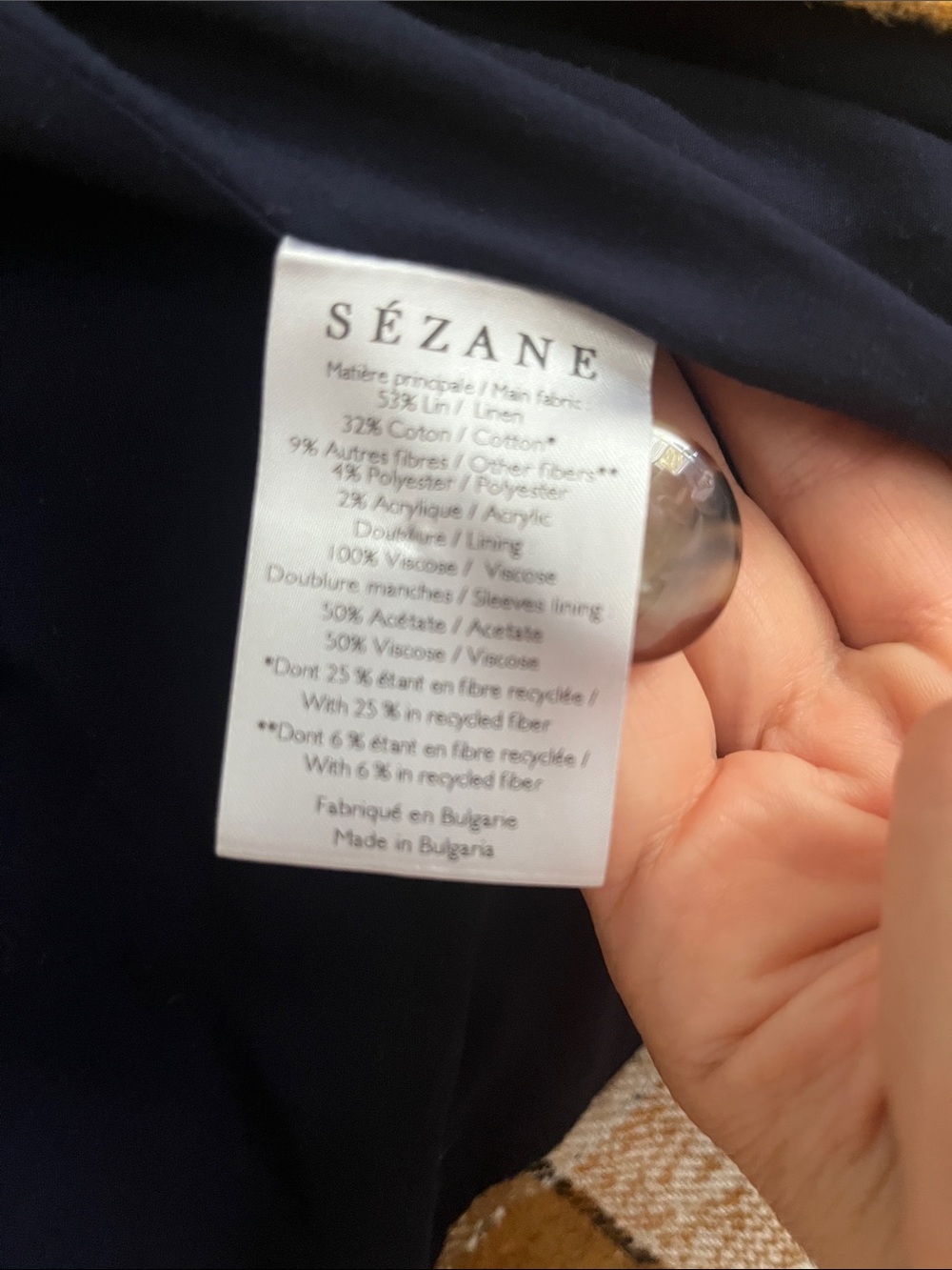🌟SOLD🌟Sezane Mike Plaid Button-Front Jacket in Mustard, Cream & Rust - Picture 7 of 7